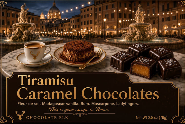 Pecan Tiramisu Caramels in Dark Belgium