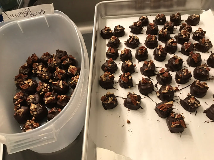 Pecan Tiramisu Caramels in Dark Belgium