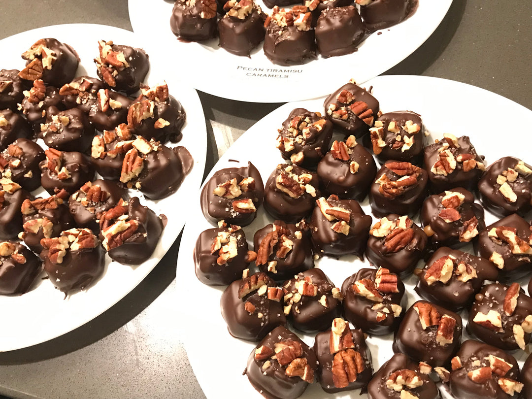 Pecan Tiramisu Caramels in Dark Belgium