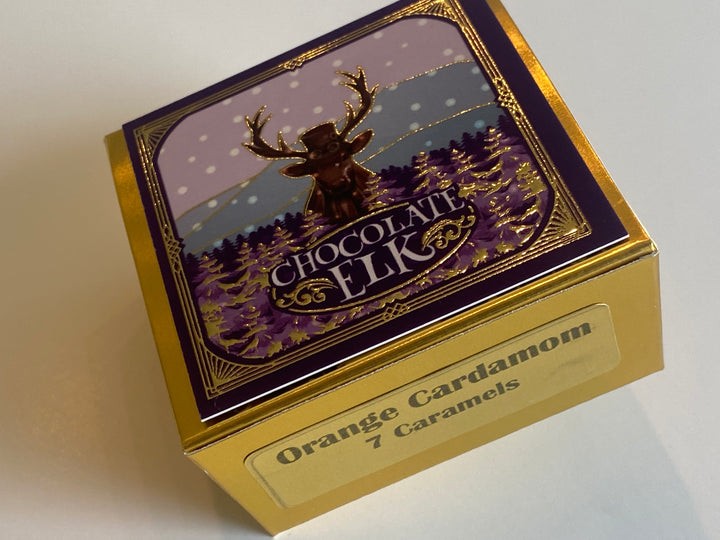 Orange Cardamom 7 pc Dipped caramels